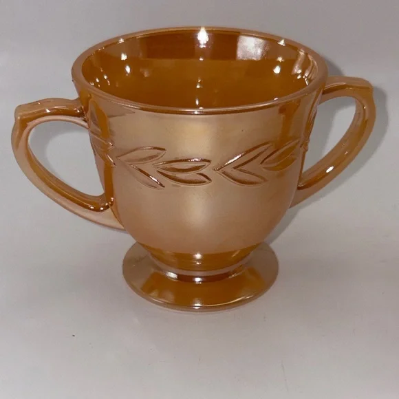 🍑 Vintage Fire King Peach Luster Cream & Sugar Set 🍑 - Picture 8 of 12